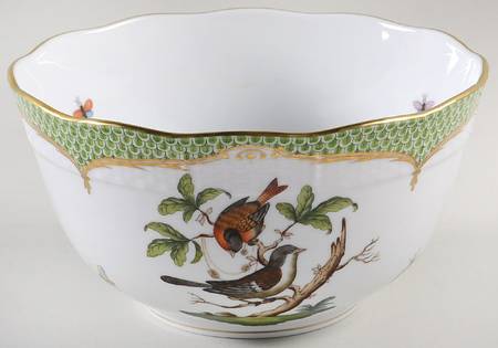 Rothschild Bird Green Border (ROEV) 7" Round Vegetable Bowl