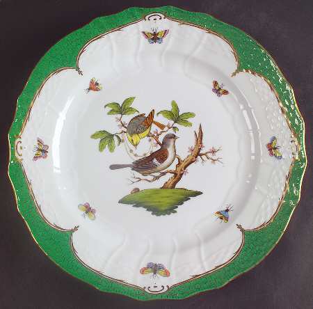 Rothschild Bird Green Border (ROEV) Service Plate (Charger)
