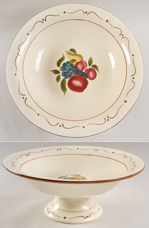 Around the Orchard Bowl-Footed 14"