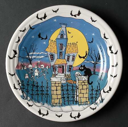 Fiesta Halloween Night Luncheon Plate by Homer Laughlin 