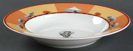 Africa Yellow-Orange Large Rim Soup Bowl