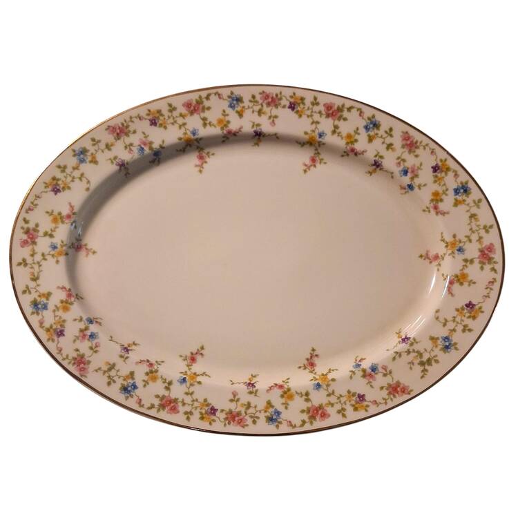 Coquette Cream 12" Oval Serving Platter