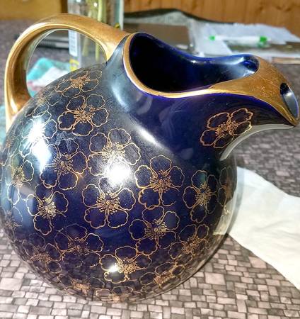 French Flower Colbalt Blue 64 Oz Ball Jug