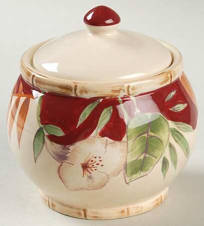Hibiscus Sugar Bowl & Lid