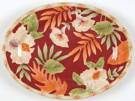Hibiscus 12" Oval Serving Platter
