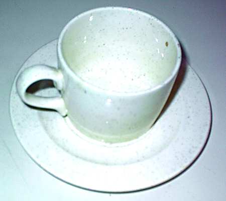 Oatmeal Flat Cup & Saucer Set