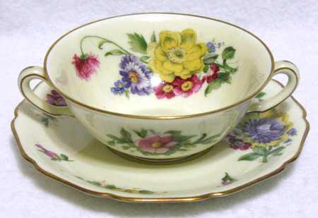 6777-19051 Flat Cream Soup Bowl & Saucer Set