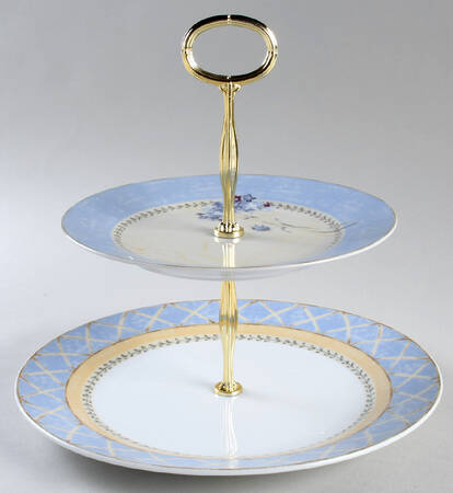 Enchanted Garden 6 5/8"-10"  2 Tiered Serving Tray (Dp, Sp) HC
