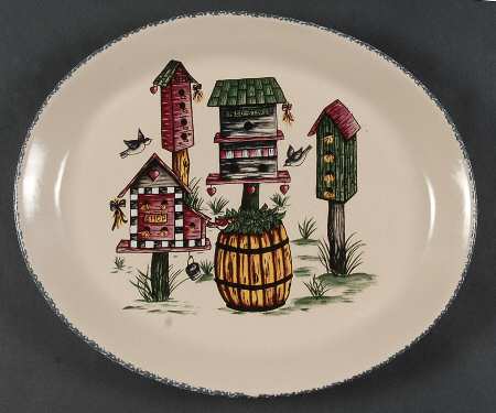 Birdhouse 12" Oval Serving Platter