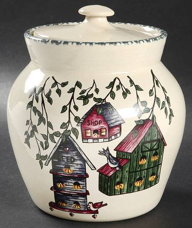 Birdhouse Medium Canister & Lid