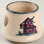 Birdhouse Ceramic Shade for Glass Candle Jar