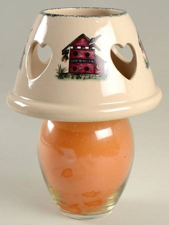 Birdhouse Glass Candle Jar & Ceramic Shade