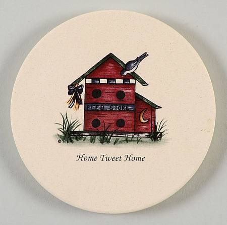 Birdhouse Cork Back Round Coaster