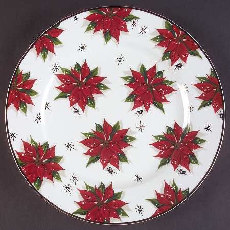 Holiday Poinsettia 11" Chop Plate (Round Platter)