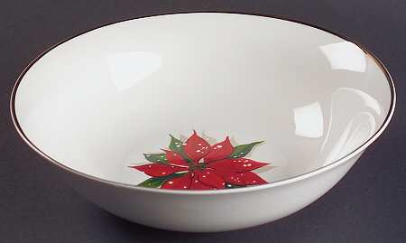 Holiday Poinsettia 9" Round Vegetable Bowl