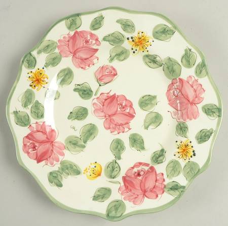 Cream Rose Salad Plate