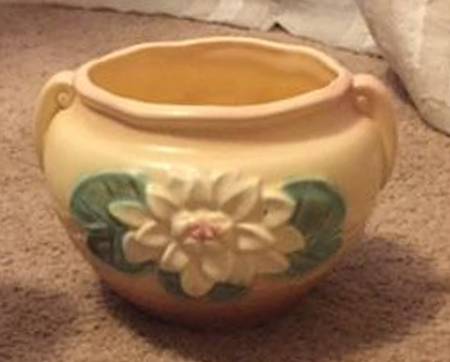 Waterlily Walnut Apricot 8" Jardiniere