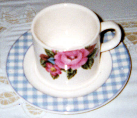 SUMMER GINGHAM Flat Cup & Saucer Set