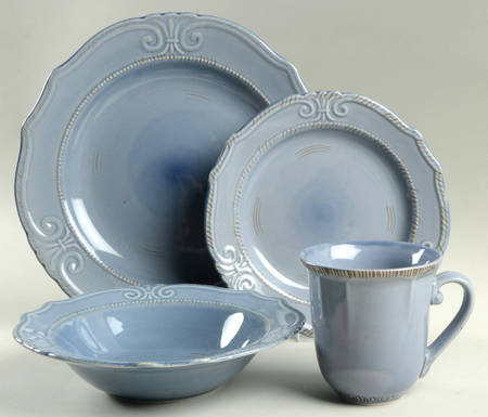 Natural Elements Blue 4 Piece Place Setting