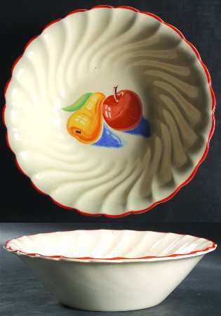 Red Apple II (Swirl) 9" Round Vegetable Bowl