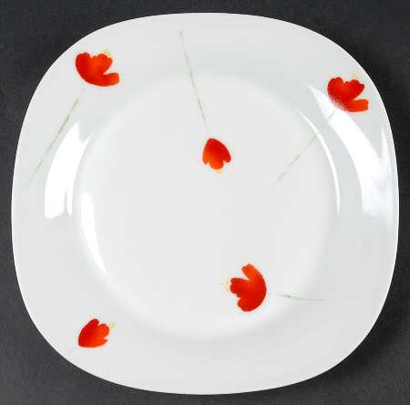 Red Blossom Salad Plate