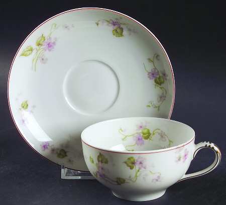 Schleiger 473-2 Flat Cup & Saucer Set by Haviland