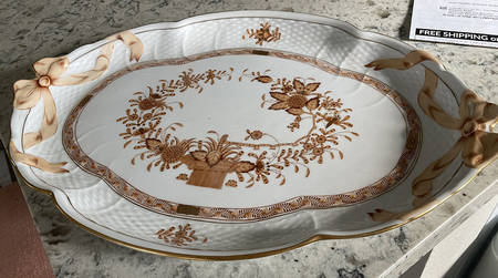 Indian Basket Rust (FH) 15" Oval Tray