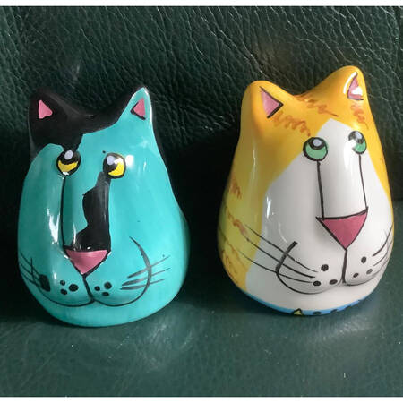 Catzilla Figural Salt and Pepper
