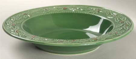 Christmas Berries Rim Soup Bowl