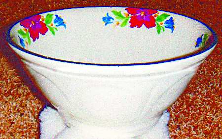 Lisa Red (Blue Trim) by Harker