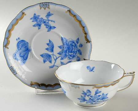 Fortuna Blue (VBOB) Footed Cup & Saucer Set