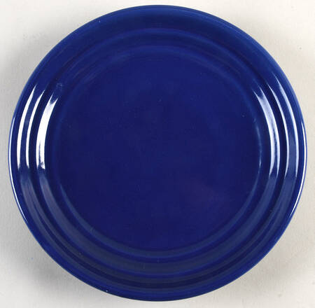 Blue Ribbed Salad Plate