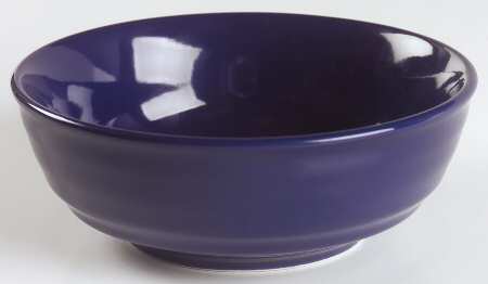 Blue Ribbed Coupe Soup Bowl