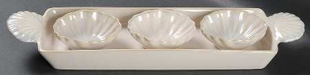 Shoreline Condiment Set-3 Open Bowls & Tray