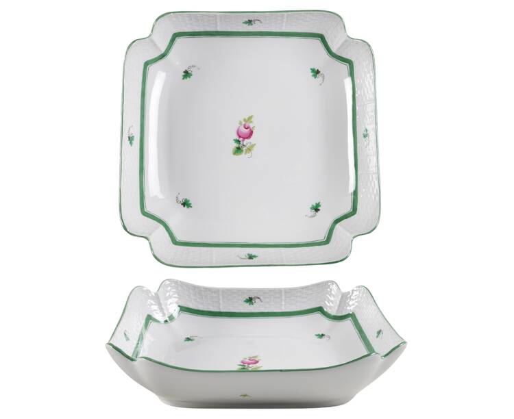 Vienna Rose 10" Square Large Fruit Bowl