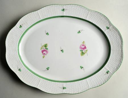 Vienna Rose 14" Oval Serving Platter by Herend