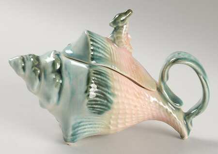 Ebb Tide Pink and Turquoise Sugar Bowl & Lid