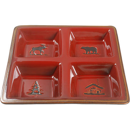 Woodland Divided 4-Part Square Platter by Homestudio