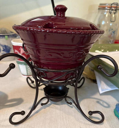Country Garden Fondue Pot & Lid