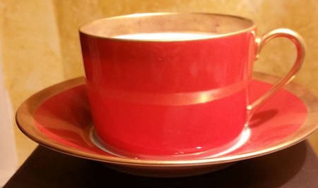 Laque de Chine Gold (Brick) Flat Cup & Saucer Set