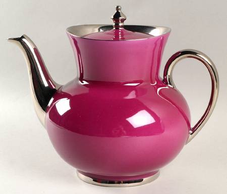 Laque de Chine Platinum(Aubergen) Large Tea Pot & Lid