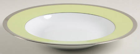 Laque de Chine Platinum (Pistachio) Large Rim Soup Bowl