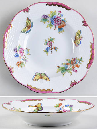 Queen Victoria (Pink) Rim Soup Bowl