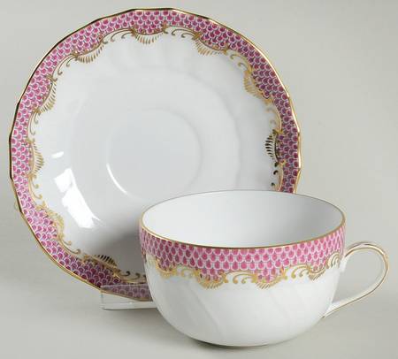 Fish Scale Footed Cup & Saucer Set by Herend