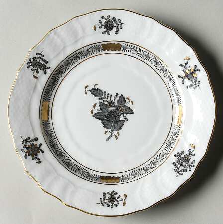Chinese Bouquet Black Bread & Butter Plate