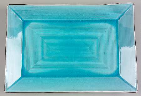 Zazen Turquoise 15" Rectangular Serving Platter