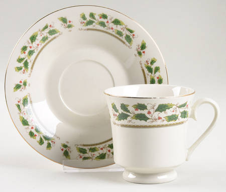 Home for the Holidays Footed Cup & Saucer Set