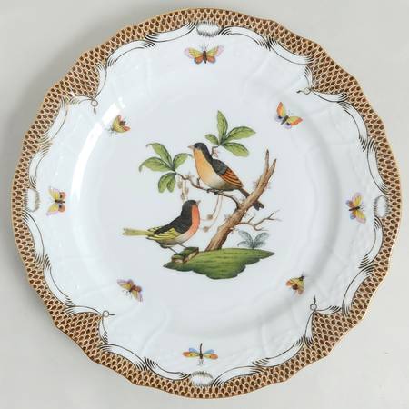 Rothschild Bird Brown Border Service Plate (Charger)
