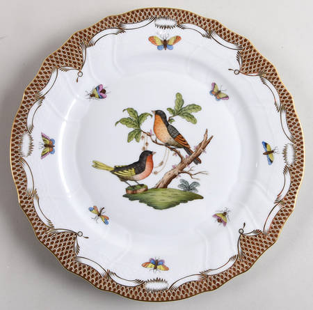 Rothschild Bird Brown Border Dinner Plate