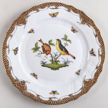 Rothschild Bird Brown Border Dinner Plate
